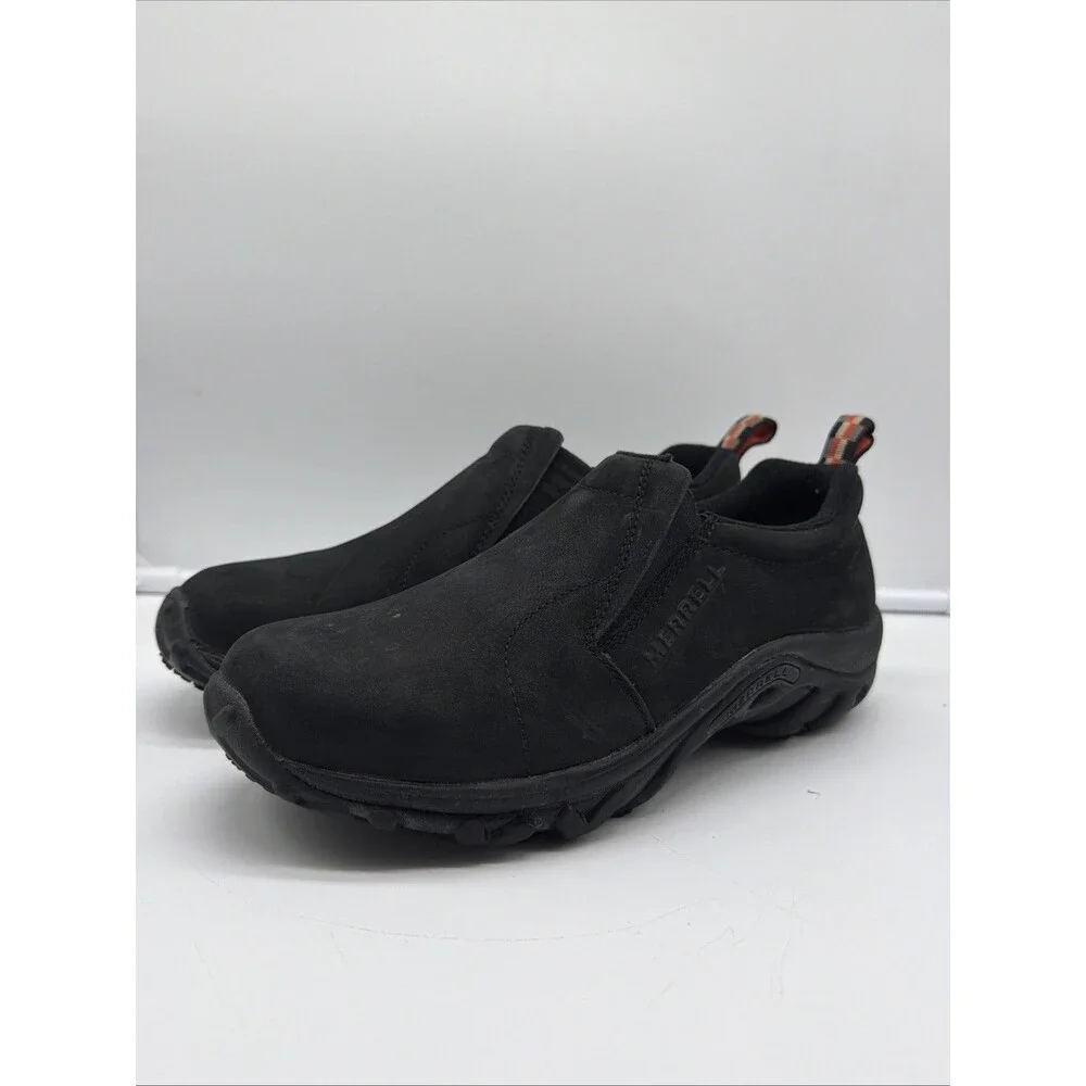 Merrell Jungle Moc Mens Sz. 7 Black Nubuck Leather Slip On Shoes J22087
